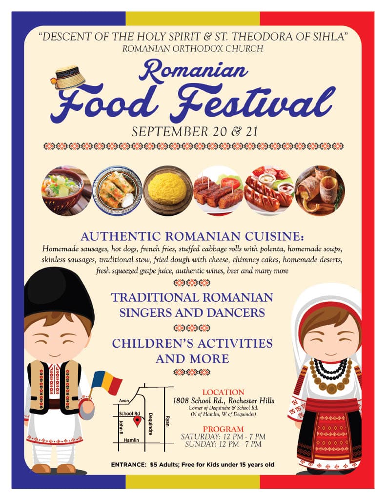 Romanian Food Festival English Flyer